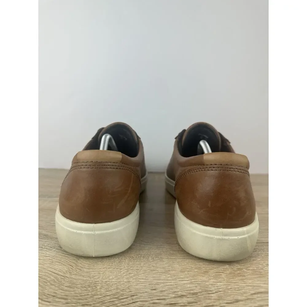 ECCO Men’s Brown Leather Sneakers EU 46 US 12-12.5 Comfort Casual Lace Up